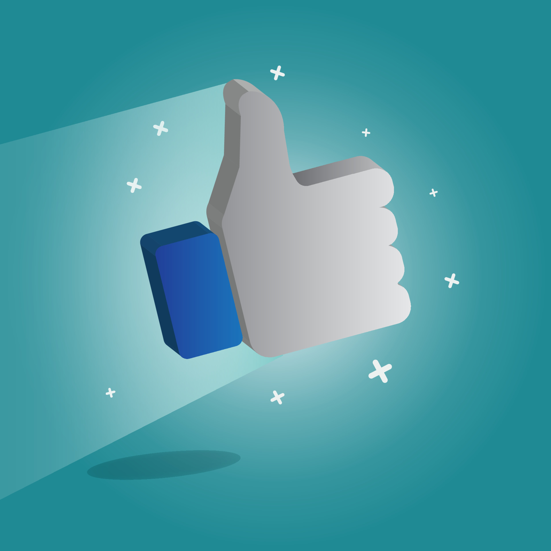 thumb up like icon 3d design vector illustration